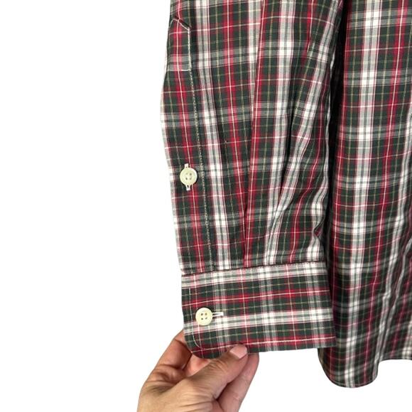 Orvis Brown & Red Plaid Collared Long Sleeve Cotton Button Down Shirt Men Sz L - Picture 5 of 6